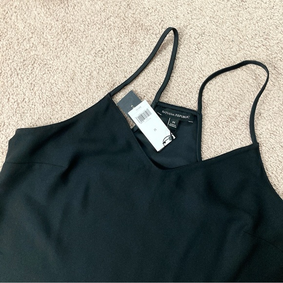 SOLD Banana Republic Black Racerback Camisole Spaghetti Strap Casual Lounge M - Picture 2 of 10